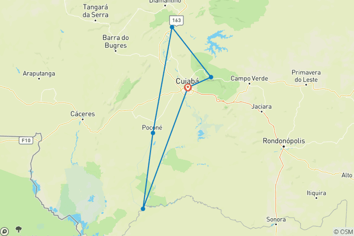 Carte du circuit Circuit dans le nord du Pantanal