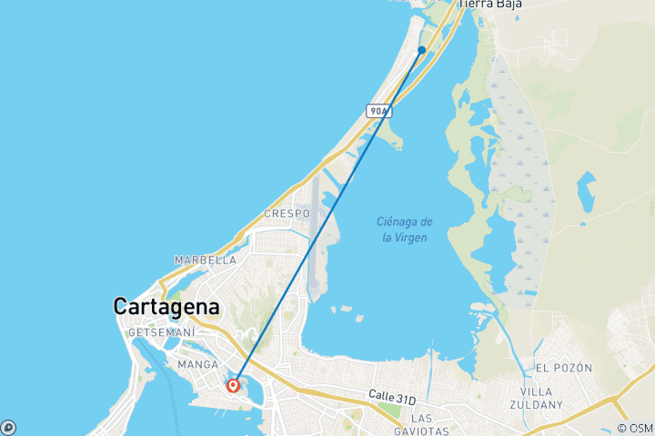 Carte du circuit 5 jours en Colombie : Les rythmes cachés de Carthagène