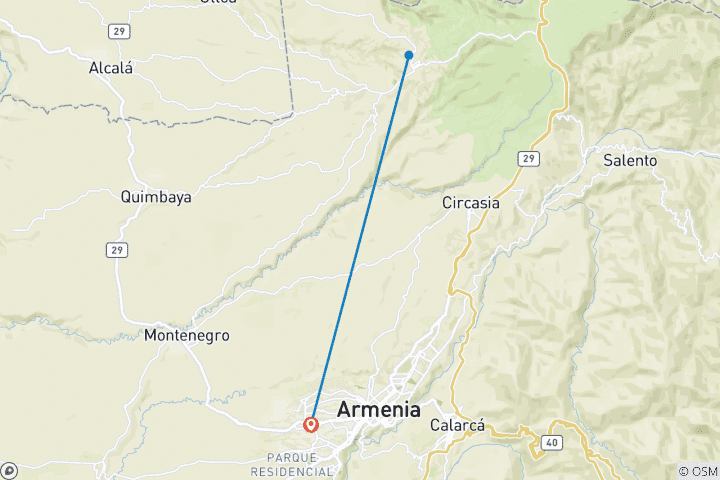 Map of 5 Days in Colombia: Coffee, Nature & Culture in Quindío