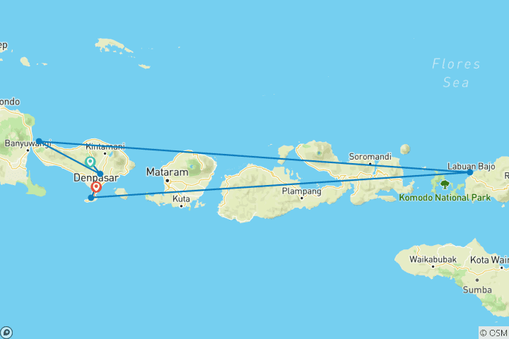 Carte du circuit Bali Komodo