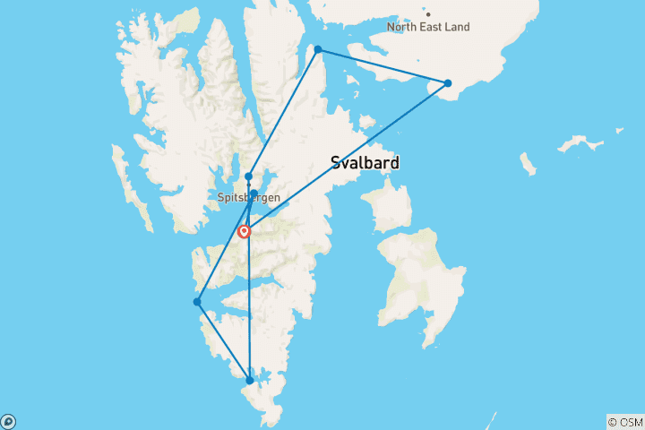 Map of German-speaking circumnavigation of Spitsbergen