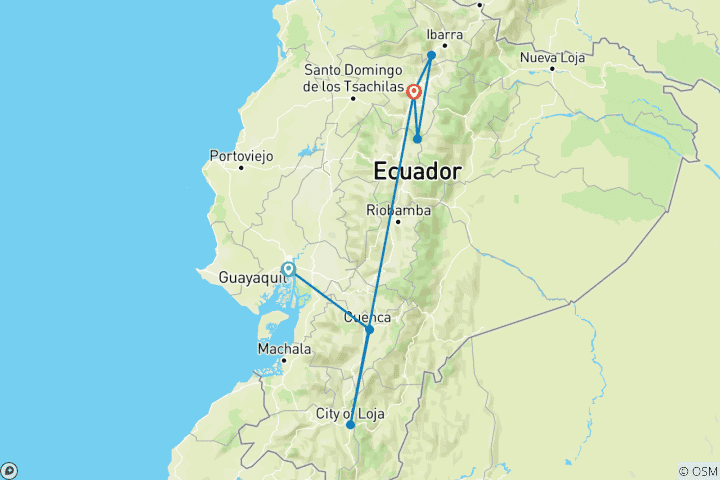 Map of 10 Days Andes Classic