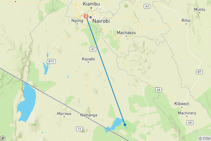 Map of 3-Day Budget Camping Safari In Amboseli (In a 4x4 Jeep Ride)