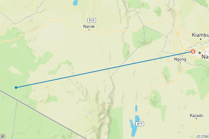 Mapa de Safari económico de 3 días en Masai Mara en avión desde el aeropuerto de Nairobi