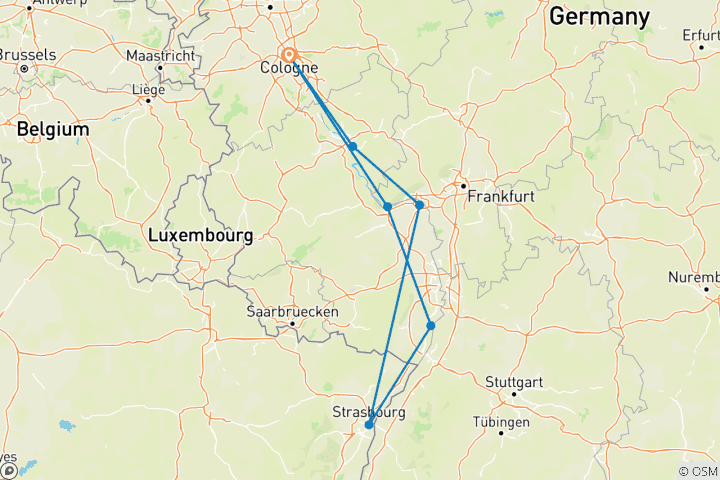 Carte du circuit Magie de l'Avent du Rhin 2024