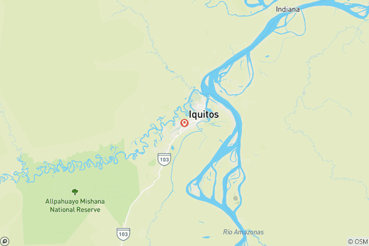 Carte du circuit 3 jours d'aventure dans la jungle amazonienne