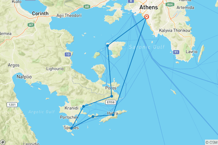 Carte du circuit Naviguer sur la Méditerranée en Grèce - Athènes