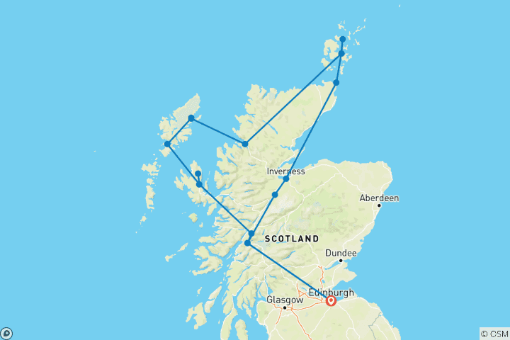 Carte du circuit Le Grand Nord de l'Ecosse - 10 jours