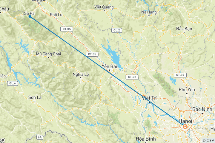 Karte von Bergstämme & Reisterrassen2 Tage 1 Nacht [Privatreise]