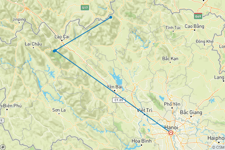 Carte du circuit Sapa Panorama - 3 jours 2 nuits [Circuit privé]