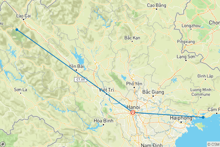 Mapa de Sapa Trek Y Crucero Por La Bahía De Halong - 7 días 6 noches [Tour Privado]