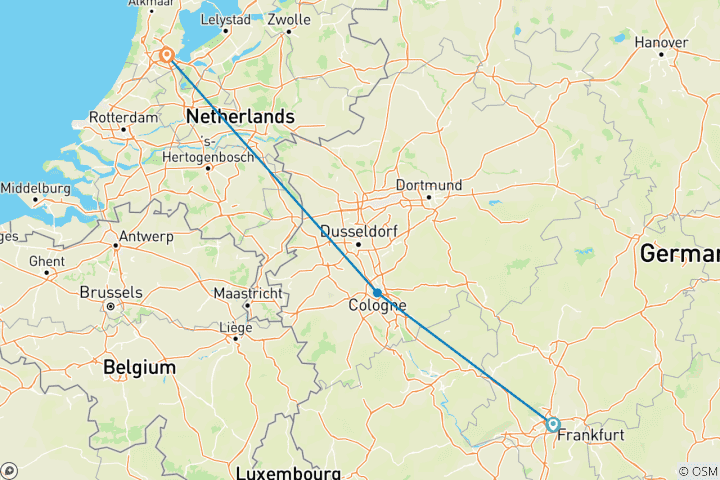 Carte du circuit [Francfort, Cologne et Amsterdam en 8 jours
