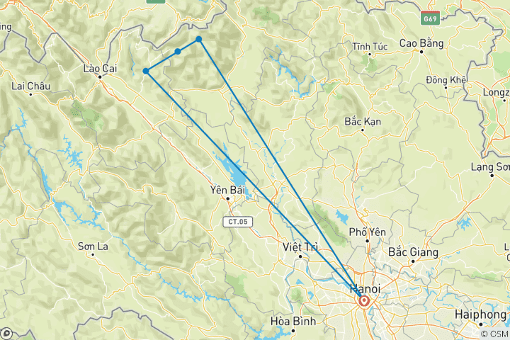 Kaart van Bac Ha Markt en Hoang Su Phi Trek - 5 dagen 4 nachten [Privé Tour].