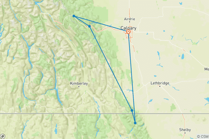 Map of Canadian Rockies & Glacier National Park