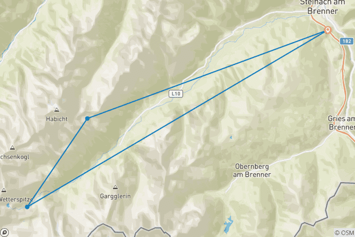 Kaart van Wandelen op de Gschnitztal huttentocht