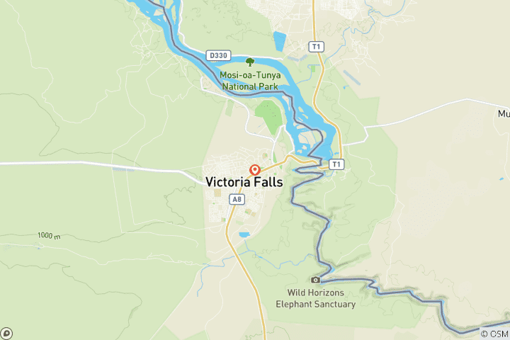 Carte du circuit Expérience d'une journée aux chutes Victoria