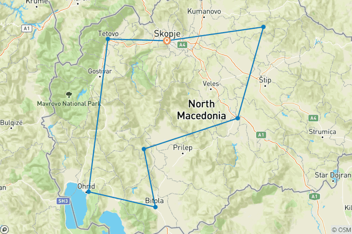 Map of North Macedonia