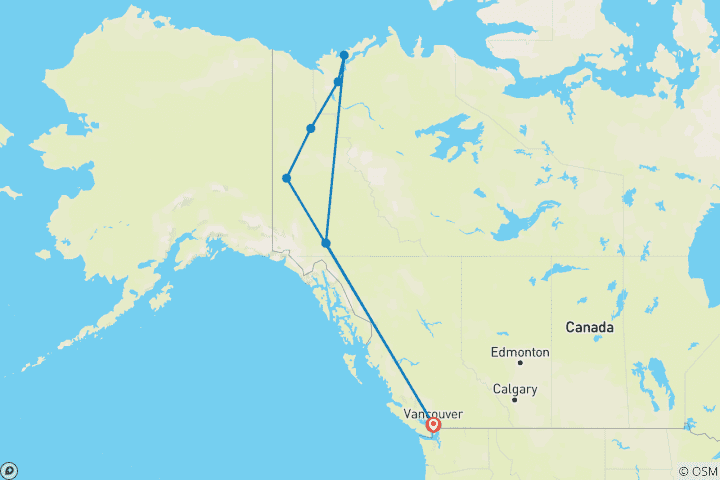 Map of Arctic Ocean Dreams and the Dempster Highway from Vancouver