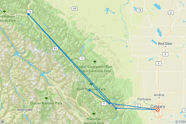 Map of The Classic Canadian Rockies