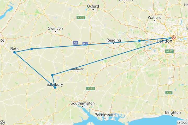 Carte du circuit Circuit emblématique en Angleterre - 3 jours