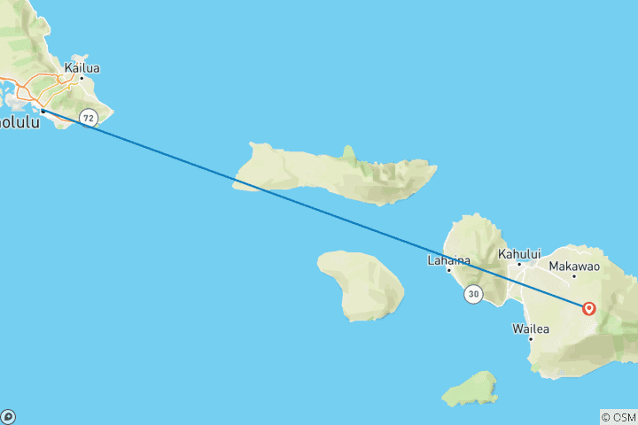 Map of 7 Day Hawaii Experience (Bilingual: Chinese, English)