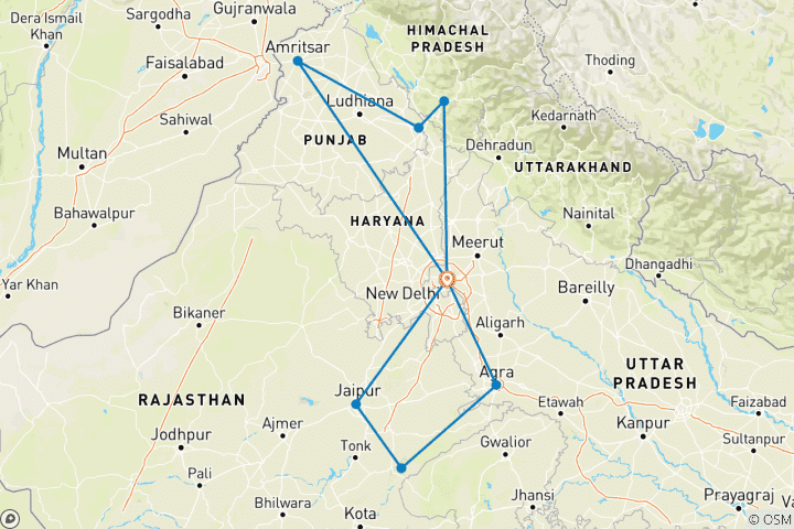 Map of The Great Indian Rail Journey