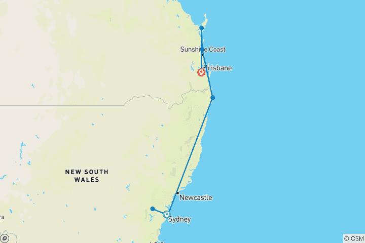 Map of Australia: City to Surf (8 Days, Air Price Australia: City To Surf)