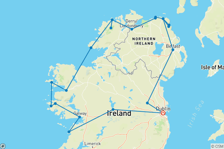 Map of Irland und Nordirland: Die grüne Insel und ihre verborgenen Schätze mit dem Mietauto