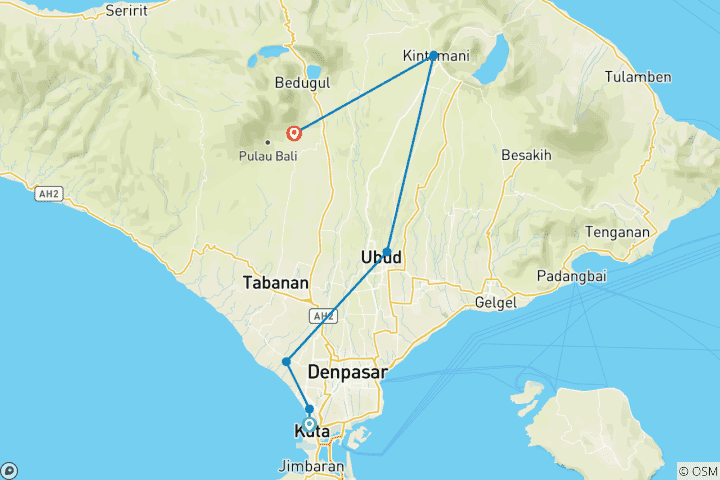 Map of Bali 7 Day/ 6 Night Group Tour | ULTIMATE