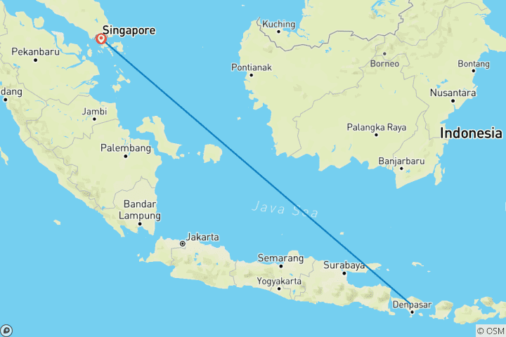 Map of Magical Holiday of Singapore with Bali