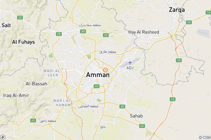 Kaart van Dagtocht Petra vanuit Amman (AC –JHT –001)