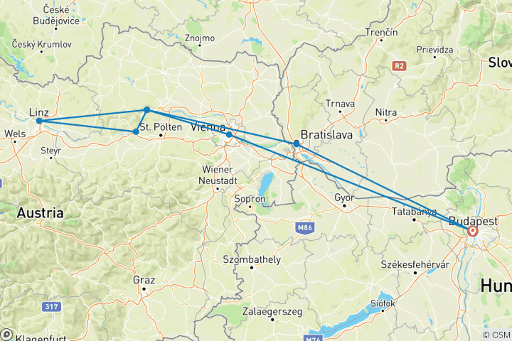 Carte du circuit Nouveau ! Le meilleur du Danube 2026