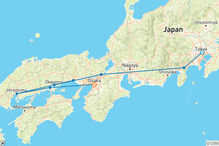 Map of 14 Days Blending Learning with Fun in Japan's Cultural Sites with Kids (private guide & driver）