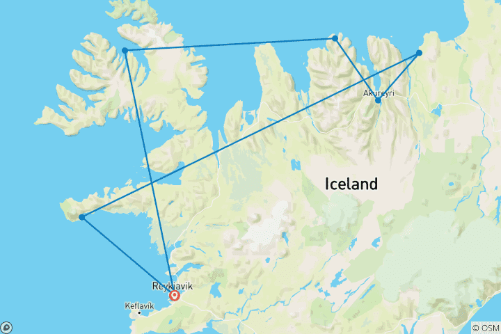 Carte du circuit Les Westfjords et la côte nord de l'Islande - M/V Sylvia Earle