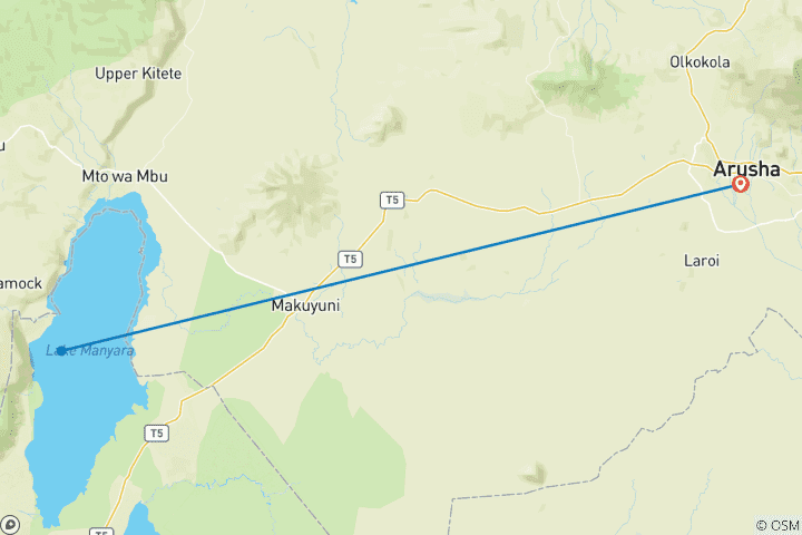 Karte von 1-Tag Lake Manyara Privat-Erlebnis