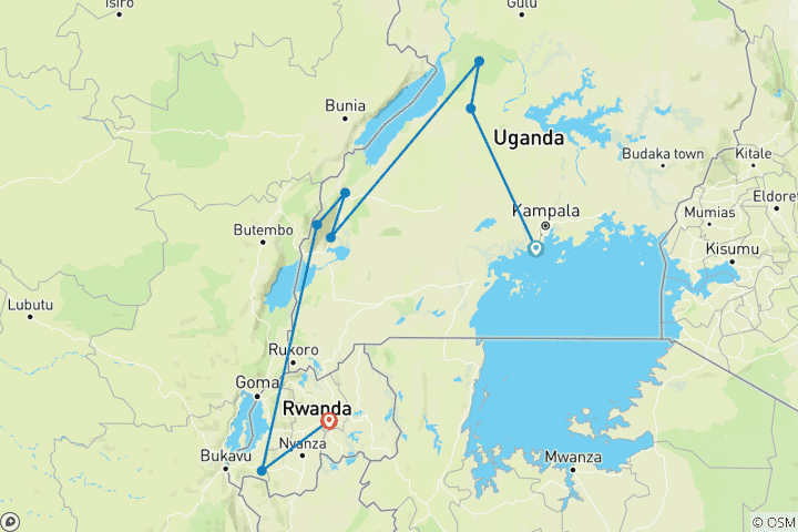 Carte du circuit Randonnée et safari