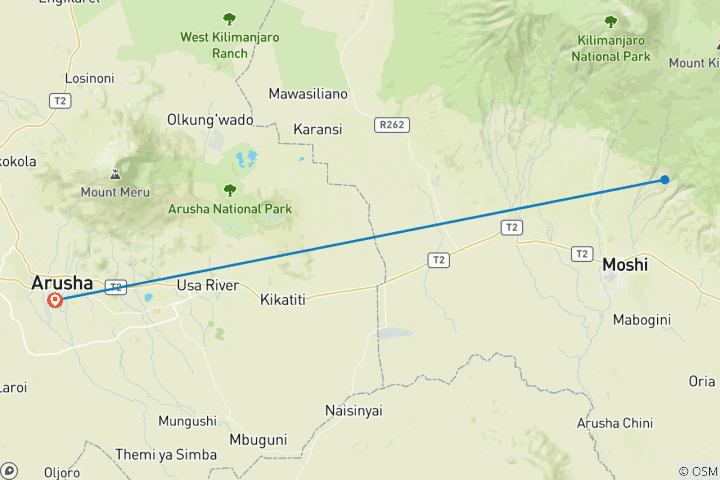 Karte von 1-Tag Privat Materuni Dorf, Wasserfälle
