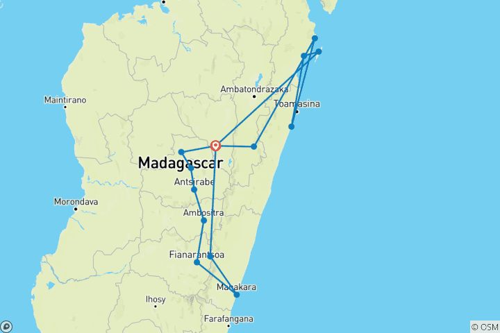 Karte von Madagaskar: Gruppenreise quer durch Madagaskar