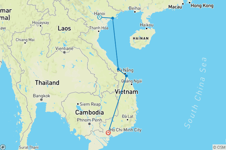 Carte du circuit Le meilleur du Vietnam - Voyage privé 4 étoiles