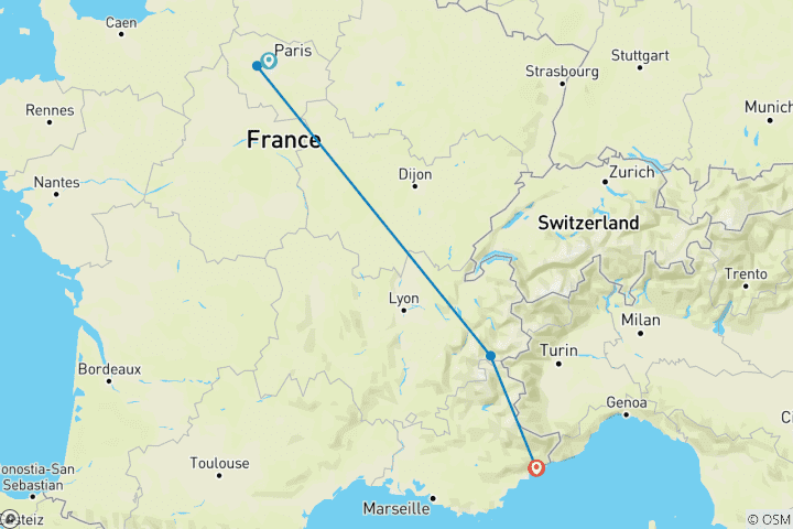 Map of Explore France in 5 Days