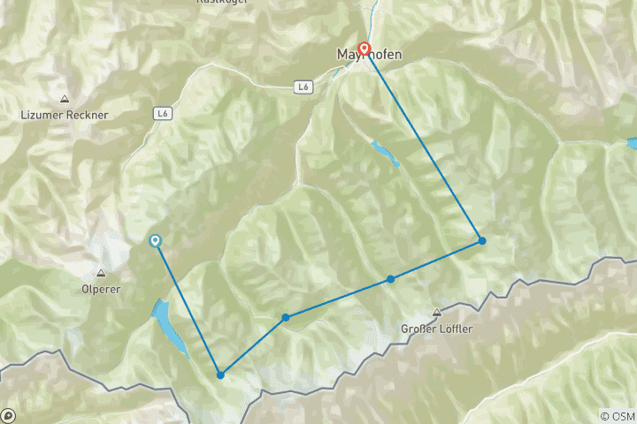 Carte du circuit Randonnée sur le Berliner Höhenweg