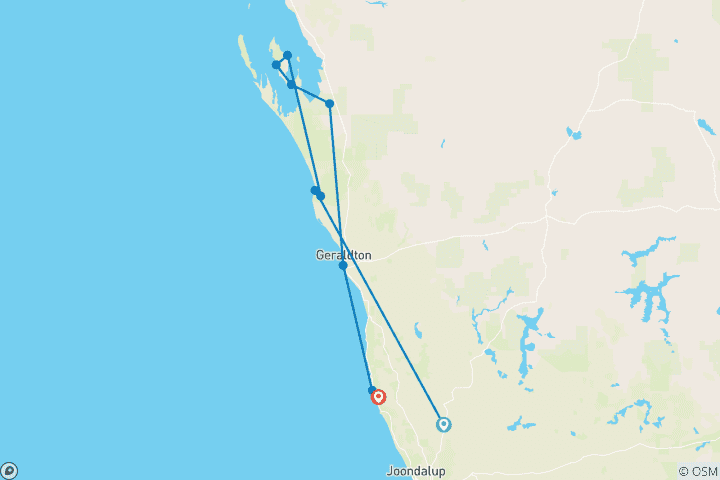 Map of Outback Coast Tour