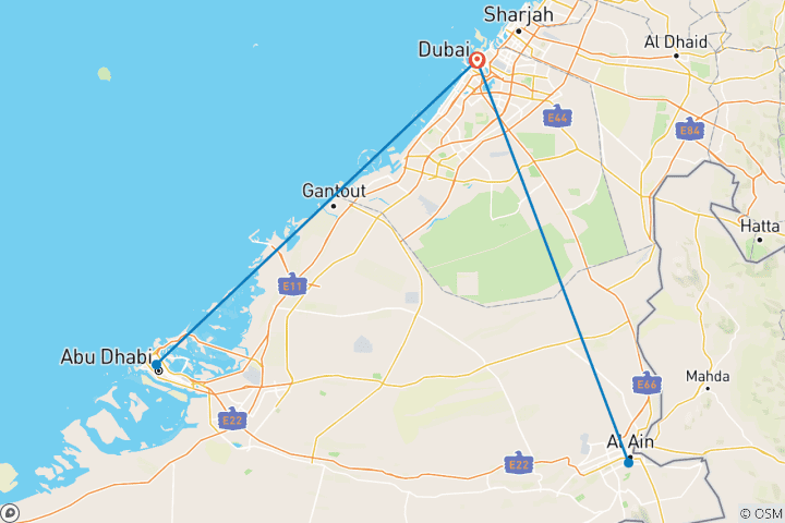 Karte von Standortrundreise Dubai (inkl Flug)