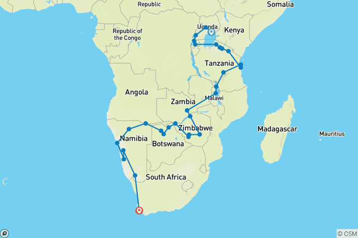 Mapa de El viaje de la vida salvaje