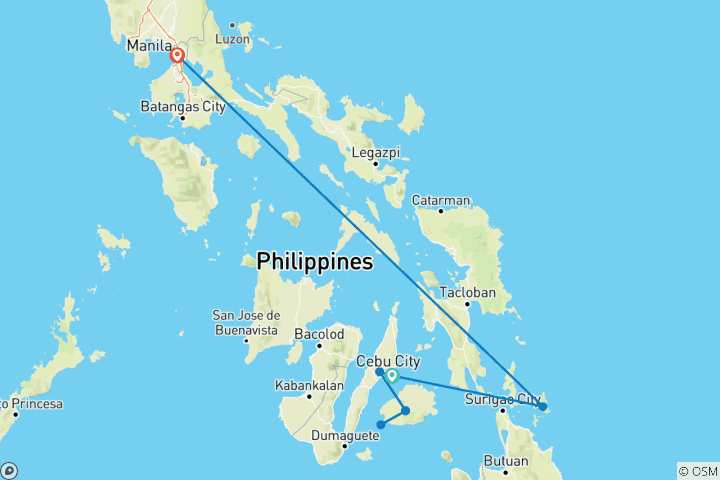 Map of Philippines island hopping: Tropical Wonders & Hidden Gems (9 destinations)