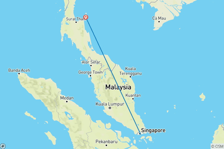 Carte du circuit Singapour et Thaïlande : la vie à la ville rencontre Koh Samui