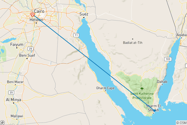 Carte du circuit Le Caire et Sharm El Sheikh