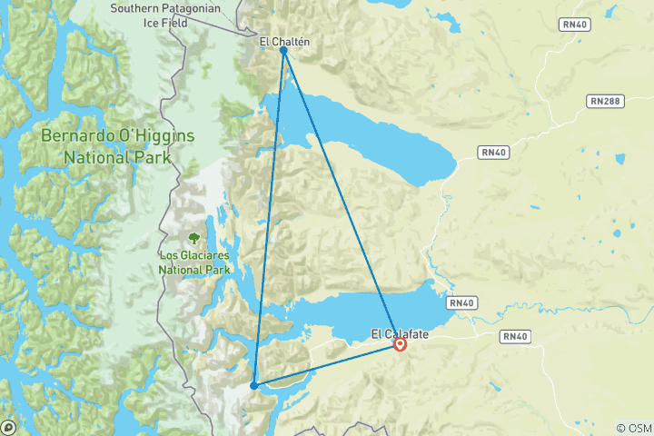 Map of El Calafate: Where Glaciers Meet Adventure