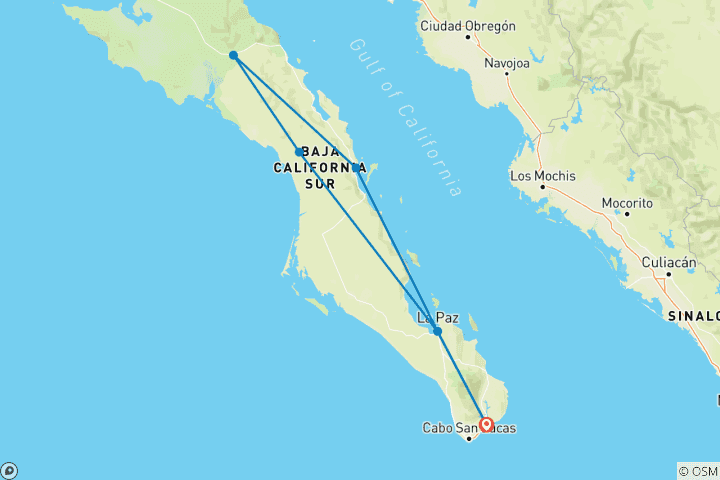 Mapa de 11 Días Baja California Invierno