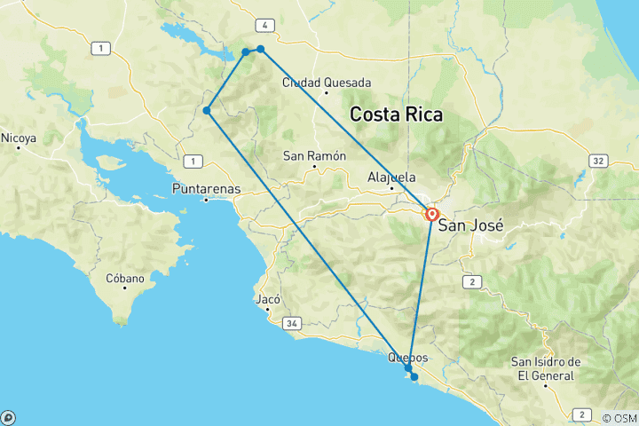 Map of Costa Rica Escape